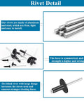 Heavy Duty Pop Rivet Gun Coupled With A Game Changing Assortment Kit, Featuring Rugged Black Rivets and large flange fasteners shown in detail.