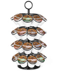 36 Pod K Cup Carousel Coffee Holder Rotating Metal Pod Organizer In Black Detachable 360 Degree Stand For Home And Office Counters Keeps Your Coffee Pods Within Reach with loaded pods