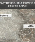 Before and after using Matte Clear Acrylic Sealer For Stone And Brick with Color Enhancing Finish on stone surface