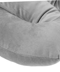 Close-up of Portable Ergonomic Nap Pillow For Office And School, Face Down Sleep Cushion In Gray with plush material detail