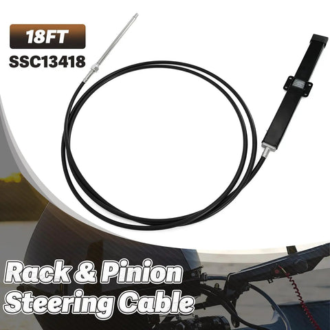 18 Foot Heavy Duty Mechanical Rack And Pinion Steering Cable For Back Mount Rack Systems Beefed Up Single Cable Compatible With SeaStar Teleflex SH5210P SH5230P SB39526P SB39544P NFB And Fits SS14115 SS15115