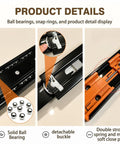 Buttery Smooth Soft Close Drawer Slides 8 Inch Full Extension Ball Bearing Side Mount Glides parts including ball bearings and buckles.