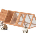 Outdoor A Frame Rabbit Hutch And Small Animal Coop With Two Door Run Cage, Wooden Triangle Quail Hutch, Ventilated Wire Poultry House