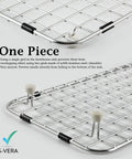 One Piece Sink Rack Protector For Kohler And Whitehaven Sinks, close-up of stainless steel grid with rubber protectors.