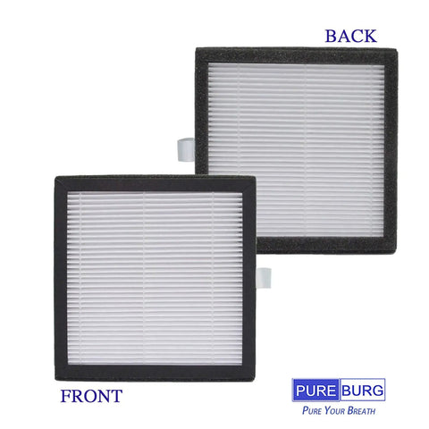 Front and back view of 3-Pack Replacement HEPA Filters For Afloia AQ8 Q8 And Honati Hysure Q7 Tenergy Sorbi 2-In-1 Dehumidifier 1000ML Compatible