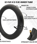 12.5 By 2.25 Inch Tire And Inner Tube Set For Dirt Bikes And Electric Scooters, black rubber inner tube with straight valve stem