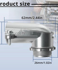 2 Pack 3/4 Inch Flexible Metal Conduit Elbow 90 Degree Squeeze Connector dimensions showing size and design details for installation.