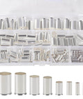 Ultimate Wire Ferrule Kit For Home, Auto, And Electronics, Silver Plated Copper Crimp Terminals In Eight AWG Sizes, 166 Pieces