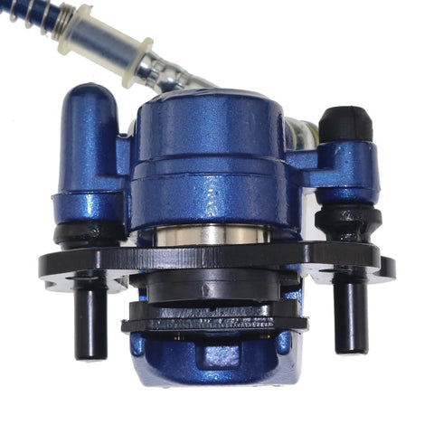 Blue rear ATV hydraulic disc brake kit with master cylinder and caliper