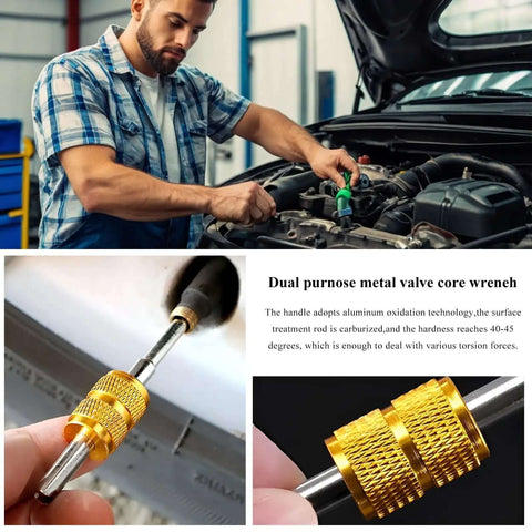 Mechanic using 16 Piece Fuel Line And Transmission Quick Disconnect Tool Set For Cars with 1/4 to 7/8 inch fittings in engine bay