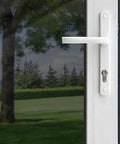 Heat Control Window Film For Homes, Light Gray Adhesive DIY Sun Blocking Roll, 3ft By 100ft, installed on glass door view