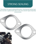 Kickin Tail 2Pack Exhaust Manifold Gaskets Forged From Ultra Tough Stainless Steel, 2.5 Inch 2 Bolt Oval Ring For Universal Fit, two gaskets showing strong sealing features.
