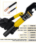 Beefy 10 Ton Hydraulic Crimping Tool Set For 12 AWG To 00 Cable With 9 Hex Dies Battery Cable Crimper Kit Heavy Duty Wire Rope And Battery Terminal Lug Crimping