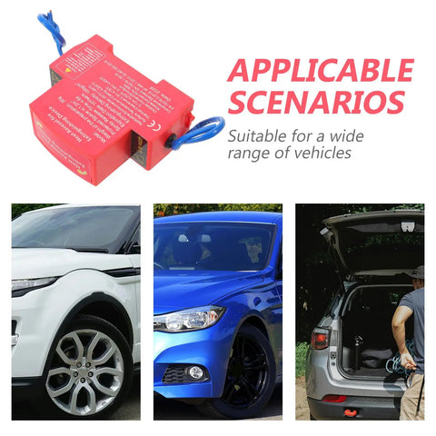 Automatic Car Fire Extinguisher Mini Auto Fire Fighter With Badass Adhesive Immediate Fire Stopping Power For Engine Bay Blazes And Electrical Gremlins Tough Security For Your Whip Smart Dash Hide Rv Rig And Boat Load, shown with cars and storage.