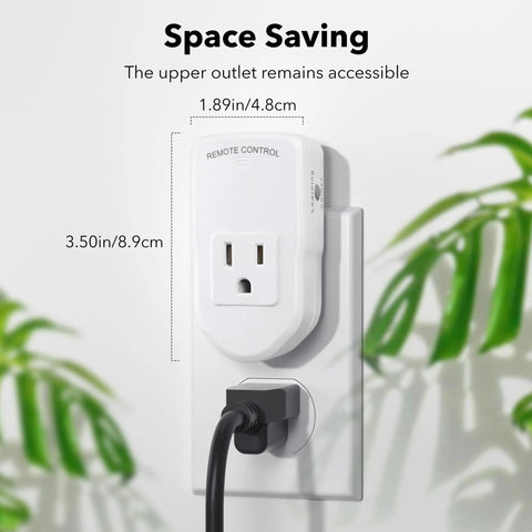 Wireless Remote Outlet Kit For Lights Fans Christmas Lights And Small Appliances, 100ft Range, 10A 1200W, 1 Remote And 1 Outlet