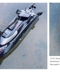 Eighteen Inch Brushless RC Speed Boat With Two Four GHz Remote Control Four Wheel Drive Watercraft on water surface