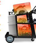 Heavy Duty Welding Cart For MIG TIG Welders And Plasma Cutters With 3 Tilt Table Layers, 360 Degree Rolling Trolley