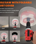 38mm One And A Half Inch Beefy Bi Metal Hole Saw with foldable dust cover drilling through drywall