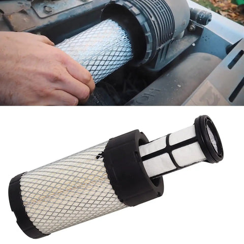 Person installing outer air filter 6687262 from All In One Five-Piece Filter Service Kit For Mini Track Loaders MT52 MT55 MT85 MT100