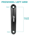 Left Crank Arm 170 Mm For Bike, Aluminum Alloy Square Hole, Lightweight Replacement Part With Plastic Dustproof Cover