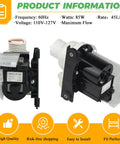 Washer Drain Pump Replacement For Kenmore Frigidaire Washers With Quiet Operation And 365 Day Warranty Easy Install Fits 137108100 134740800 AP5684706 134740500 PS7783938 Replacement Part, 110-127V pump