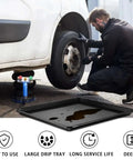 Three Piece Extra Large Heavy Duty Oil Drip Pan Set 35.4 by 24 by 1.6 Inches Plastic Oil Drain Tray under car