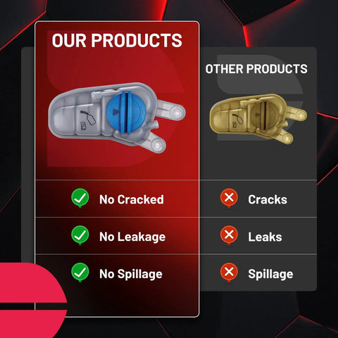 Comparison of Audi Engine Coolant Expansion Reservoir Overflow Tank Direct Fit Plug And Play vs competitor, highlighting product benefits