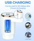 Portable Electric Water Dispenser Pump For 5 Gallon Bottles With USB Charging No Hassle Automatic Switch Rechargeable 1200mAh Battery