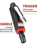 Heavy Duty One Quarter Inch Air Angle Die Grinder Killer Pneumatic Rotary Polisher with safety trigger and ergonomic handle