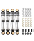 47mm SCX24 Shocks With Oil Type And Body Clips Upgrade Kit For Axial One Twenty Four SCX24 AX24 XC1 4WS Crawler Deadbolt And 2021 Ford Bronco One Twenty Four RC Rock Crawler Silver, showing springs and hardware included