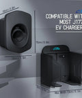 Tough As Nails Wall Mount EV Charger Holder And Cable Organizer Set With Adjustable Nozzle Holster Dock For SAE J1772 side view with measurements.