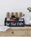 Sturdy Go To Coffee Station Organizer For Countertop And Bar Accessories Pod Holder Storage Bin Basket in farmhouse kitchen decor.