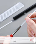 24 Pack 2.8mm HB Refills For Carpenter And Mechanical Pencils Long Lasting Pro Grade Smooth Graphite For Woodworking Construction Waterproof White Workhorse Ideal For Drafting Marking And Sketching In Woodworking And Construction Projects shown being inserted into holder