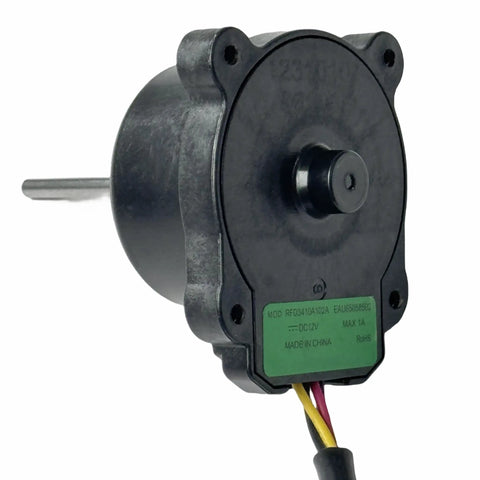 Condenser Fan Motor Assembly For Refrigerators, DC 12V 1A, 4 Pin, High Quality Metal Housing, Replacement Part EAU65058502