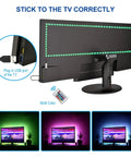 10 Foot RGB LED Strip Lights With USB TV Backlight, IP65 Waterproof, showing USB connection and color options