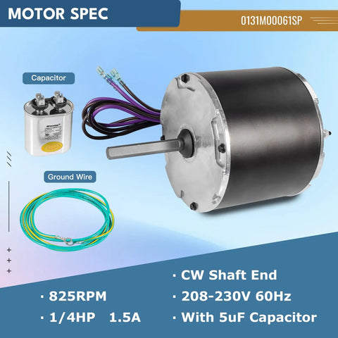 Air Conditioner Motor Replacement For Residential Units 208 To 230 Volt Quarter Horsepower Energy Efficient Low Noise with accessories