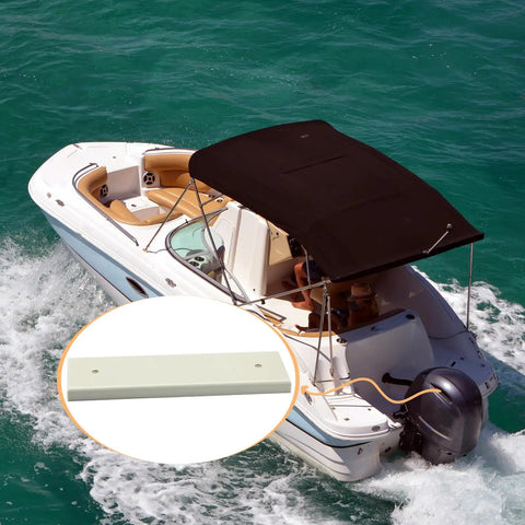Boat with inset image of UV Resistant Marine Grade Transducer Mounting Plate Kit for Boats, 12 x 3.5 x 0.75 Inches