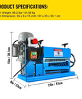 Top-Tier Heavy-Duty Electric Wire Stripping Machine, 370W powerhouse dimensions 24x9x15 inches, durable aluminum build.