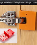 Door Jamb Hinge Jig Kit With Thickened Mounting Plates For Quick, No Hassle Hinge Install, Magnetic Limit Plate With Drill Locator Pencil