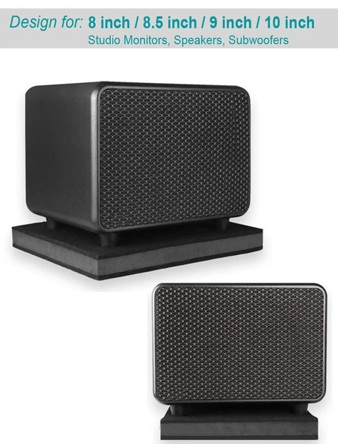 Two Pack 8 To 10 Inch Studio Monitor Noise Isolation Pads Subwoofer Platform Speaker Riser Three Layer Acoustic Foam Stand For Vibration Damping And Clearer Sound 15.5 By 13 Inches