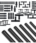 Silicone Vacuum Hose Kit With 6 Hoses Each 4.92 Feet And 64 Vacuum Line Connectors Total 70 Piece Set Universal Automotive Tubing