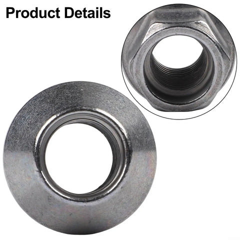 Get Those Tesla Model 3 Or Model Y Wheels Rocking With This Heavy Duty Wheel Lug Nut Set Designed For 2021 Through 2024 Models featuring Metal Durability Quick Install And OE Replacement Specs To Keep Your Rides Safe And Solid. steel wheel lug nut, threaded interior close-up
