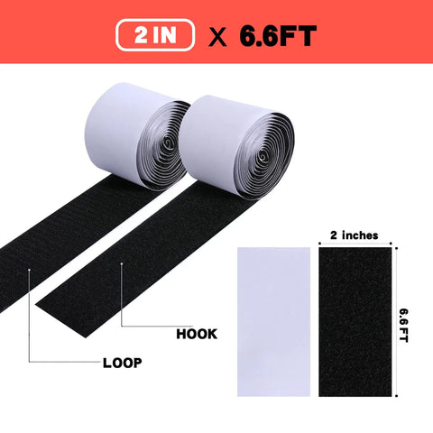 Heavy Duty Guitar Pedalboard Mounting Tape With Adhesive Hook And Loop Strips 2 Inch Wide By 6.6 Feet Long