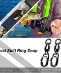 Beefy Heavy Duty Fishing Swivel Set With Steel Ball Bearing, Stainless Connector, Rolling Snap Swivels In Black Nickel Finish, 25 Pieces, 30 Lb Test, Stainless Steel Corrosion Resistant, Durable Gear For Freshwater And Saltwater, oval split ring snap