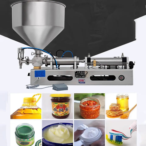 Pro Level Pneumatic Paste Filling Machine With Quick Turn Flow Dial No Sweat Automatic Dispenser for thick sauces and lotions.