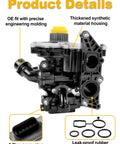 Auxiliary Electric Coolant Pump Assembly With Gaskets For Audi Q7 Q3 A3 A4 A5 A6 Passat Beetle Golf Quattro 2.0L Gas showing detailed components.