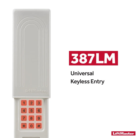 Wireless Keyless Entry Keypad For Garage Door And Gate Openers Universal Fit No Wiring Needed Battery Operated With 9 Volt Battery Included Easy Install And Reliable Access white liftmaster model 387lm