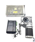 Premium RV30 Worm Gear Reducer With 30:1 Ratio Paired With NEMA23 Stepper Motor Boasting 1.2Nm Torque complete kit with driver and power supply.