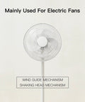 Standing electric fan with wind guide and shaking head mechanism label, used with Low RPM Synchronous Electric Motor 15 To 18 RPM AC 110V