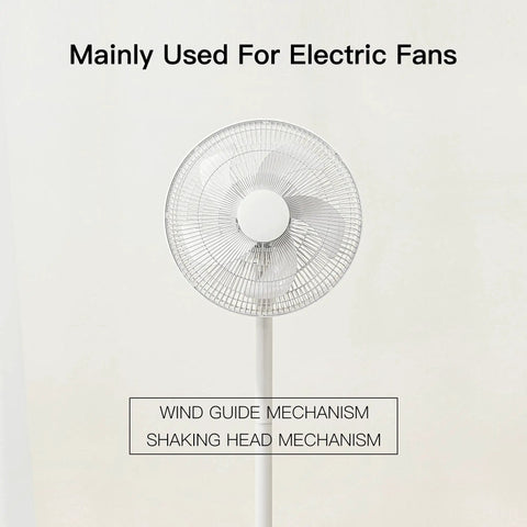 Standing electric fan with wind guide and shaking head mechanism label, used with Low RPM Synchronous Electric Motor 15 To 18 RPM AC 110V